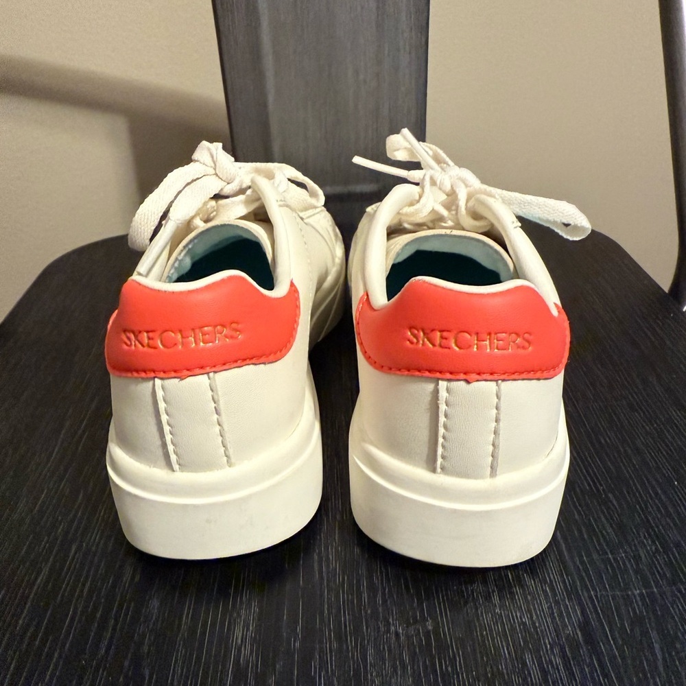 Skechers Kids Sneakers in White, Aqua, and Coral - Picture 9 of 13